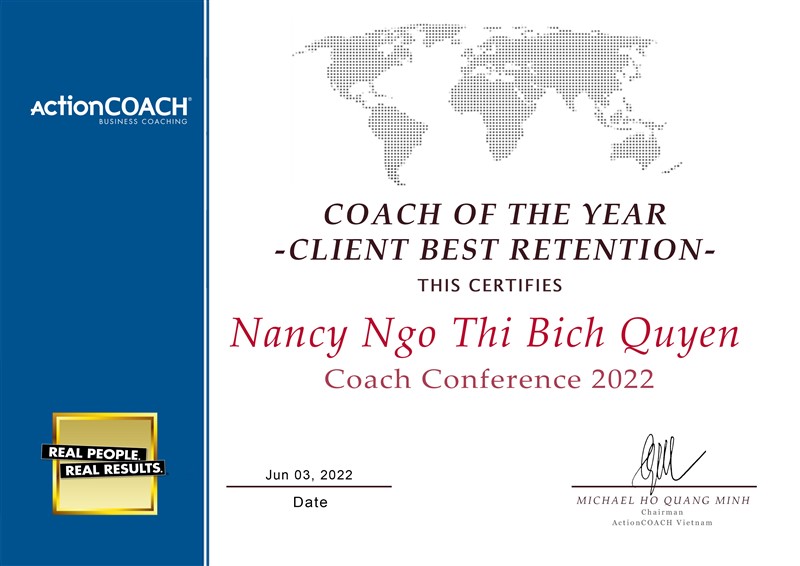 Vinh danh COACH OF THE YEAR - CLIENT BEST RETENTION